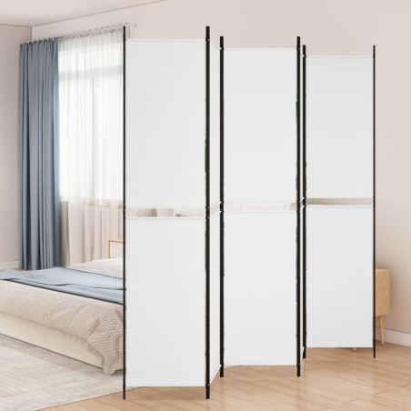 Cloison de séparation 5 panneaux Blanc 250x220 cm Tissu 624389624389