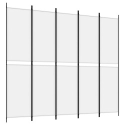Cloison de séparation 5 panneaux Blanc 250x220 cm Tissu 624389624389