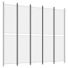 Cloison de séparation 5 panneaux Blanc 250x220 cm Tissu 624389624389