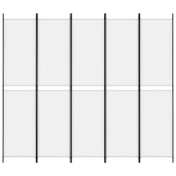 Cloison de séparation 5 panneaux Blanc 250x220 cm Tissu 624389624389