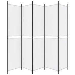 Cloison de séparation 5 panneaux Blanc 250x220 cm Tissu 624389624389