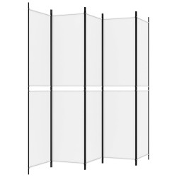 Cloison de séparation 5 panneaux Blanc 250x220 cm Tissu 624389624389