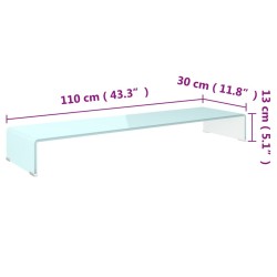 Meuble TV/Support pour moniteur 110x30x13 cm verre vert 624392624392