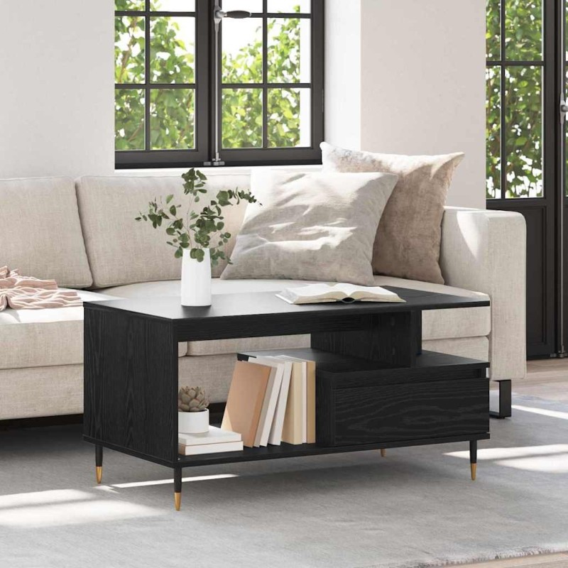 Table basse Chêne noir 90 x 49 x 45 cm Bois d'ingénierie 624394624394