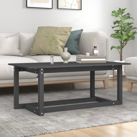 Table basse Gris 110x55x45 cm Bois massif de pin 624395624395