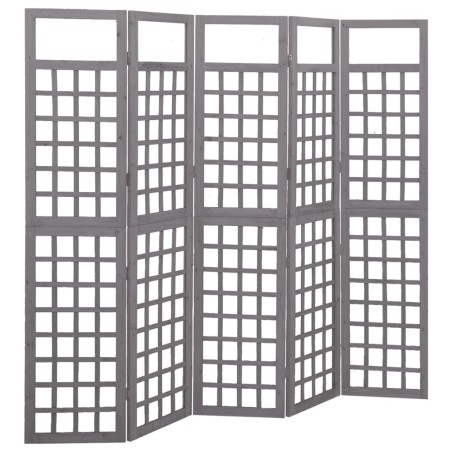 Cloison de séparation à 5 panneaux Bois de pin Gris 201,5x180cm 624396624396