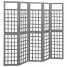 Cloison de séparation à 5 panneaux Bois de pin Gris 201,5x180cm 624396624396