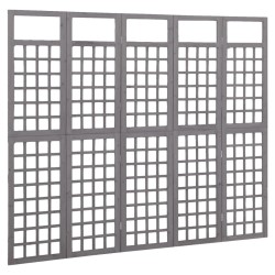 Cloison de séparation à 5 panneaux Bois de pin Gris 201,5x180cm 624396624396