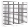 Cloison de séparation à 5 panneaux Bois de pin Gris 201,5x180cm 624396624396