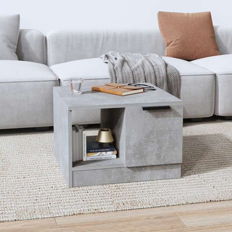 Table basse gris béton 50x50x36 cm bois d'ingénierie 624399624399