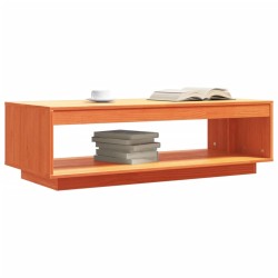 Table basse cire marron 110x50x33,5 cm bois massif de pin 624401624401