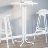 Table de bar blanc Ø70x110 cm bois d'ingénierie et acier 624403624403