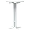 Table de bar blanc Ø70x110 cm bois d'ingénierie et acier 624403624403