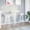 Table de bar blanc Ø70x110 cm bois d'ingénierie et acier 624403624403