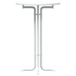 Table de bar blanc Ø70x110 cm bois d'ingénierie et acier 624403624403