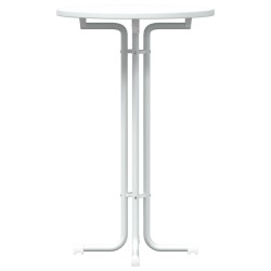 Table de bar blanc Ø70x110 cm bois d'ingénierie et acier 624403624403