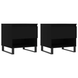 Tables basses 2 pcs noir 50x46x50 cm bois d'ingénierie 624404624404
