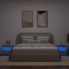 Tables de chevet avec lumières LED 2 pcs gris béton 50x40x45 cm 624405624405