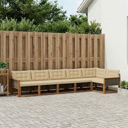 Ensemble de canapés d'extérieur 6 pcs Naturel et Beige 624406624406