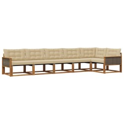 Ensemble de canapés d'extérieur 6 pcs Naturel et Beige 624406624406