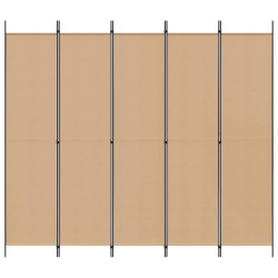 Paravent 5 panneaux Beige 250 x 220 cm Tissu 624407624407