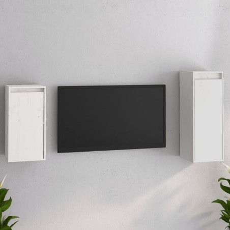 Meubles TV 2 pcs Blanc Bois massif de pin 624409624409