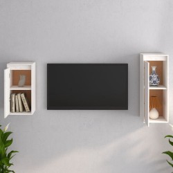 Meubles TV 2 pcs Blanc Bois massif de pin 624409624409