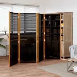 Cloison de séparation 4 panneaux Noir 280x180 cm 624411624411