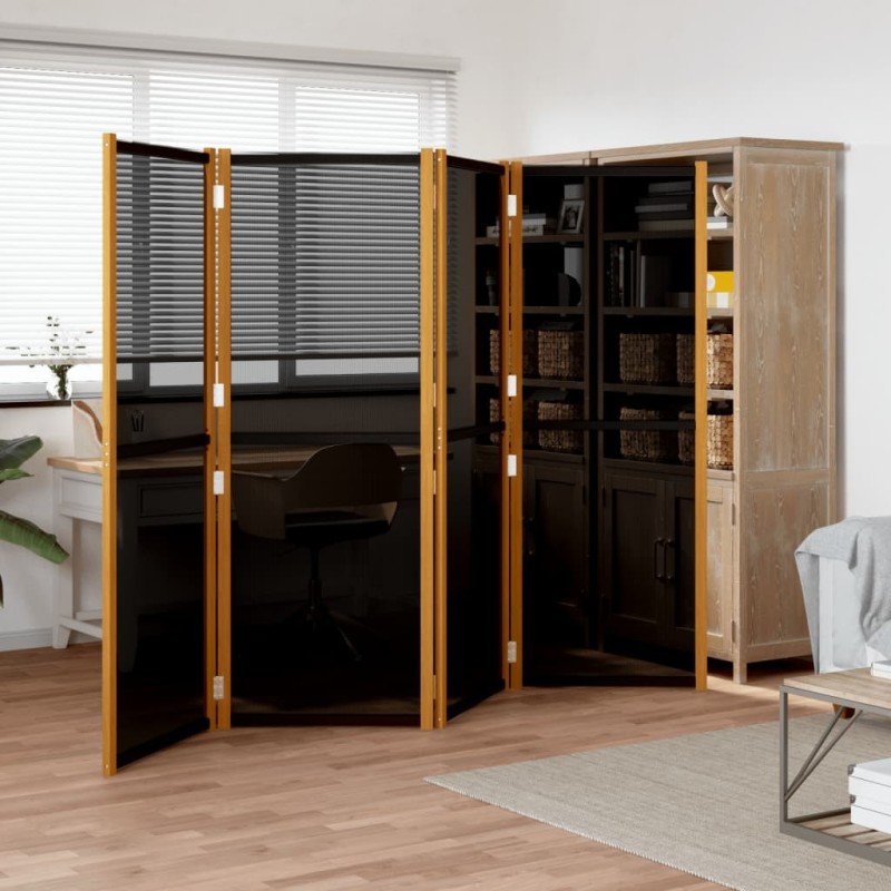 Cloison de séparation 4 panneaux Noir 280x180 cm 624411624411