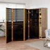 Cloison de séparation 4 panneaux Noir 280x180 cm 624411624411