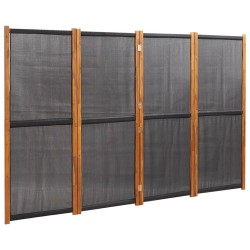 Cloison de séparation 4 panneaux Noir 280x180 cm 624411624411