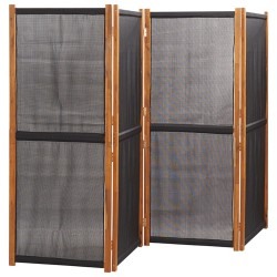 Cloison de séparation 4 panneaux Noir 280x180 cm 624411624411