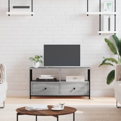 Meuble TV sonoma gris 90x33x45 cm bois d'ingénierie et fer 624417624417