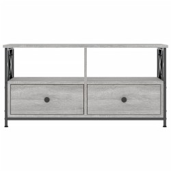 Meuble TV sonoma gris 90x33x45 cm bois d'ingénierie et fer 624417624417