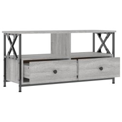 Meuble TV sonoma gris 90x33x45 cm bois d'ingénierie et fer 624417624417