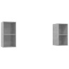 Meubles TV muraux 2 pcs Gris béton Bois d'ingénierie 624420624420