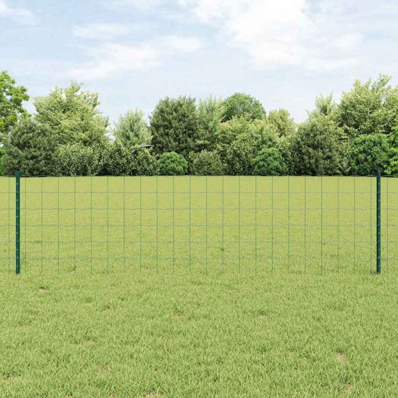 Clôture Euro avec poteau 25 x 0,6 m Acier recouvert de PVC Vert 624423624423