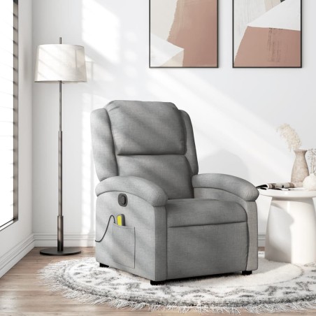 Fauteuil de massage inclinable en tissu gris clair 624427624427