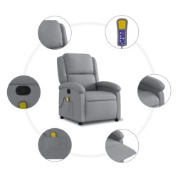Fauteuil de massage inclinable en tissu gris clair 624427624427