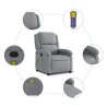 Fauteuil de massage inclinable en tissu gris clair 624427624427