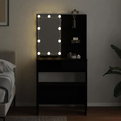 Ensemble de table de maquillage LED 2 pcs Chêne noir 624429624429
