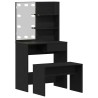 Ensemble de table de maquillage LED 2 pcs Chêne noir 624429624429