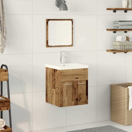 Ensemble de mobilier de salle de bain 3 pcs Bois Ancien 624453624453