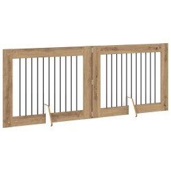 Porte de chien pliable avec supports 2 pcs Chêne artisanal 624455624455