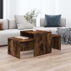 Ensemble table basse Chêne fumé 100x48x40 cm Bois d'ingénierie 624457624457
