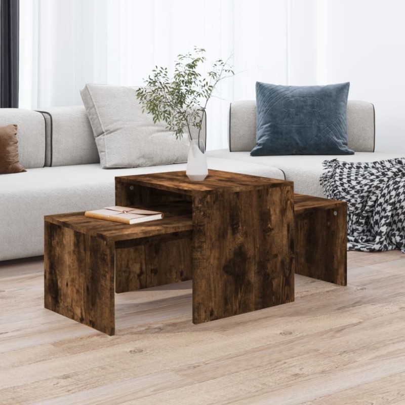 Ensemble table basse Chêne fumé 100x48x40 cm Bois d'ingénierie 624457624457
