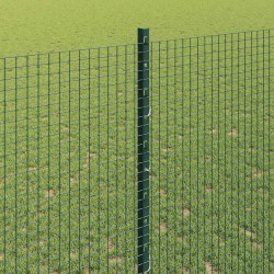 Clôture en fil soudé avec poteaux 10 x 1,4 m Vert Maille 624459624459