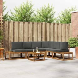 Ensemble de canapés d'extérieur 7 Pièce Naturel et Anthracite 624463624463
