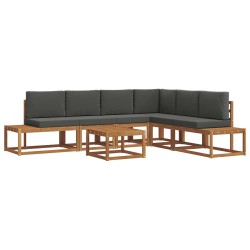 Ensemble de canapés d'extérieur 7 Pièce Naturel et Anthracite 624463624463