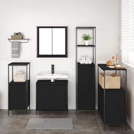 Ensemble de mobilier de salle de bain 5 pcs Chêne noir 624473624473